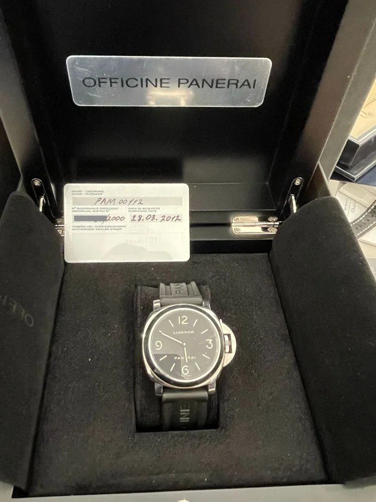 Panerai Luminor Base Box & Papers 2012